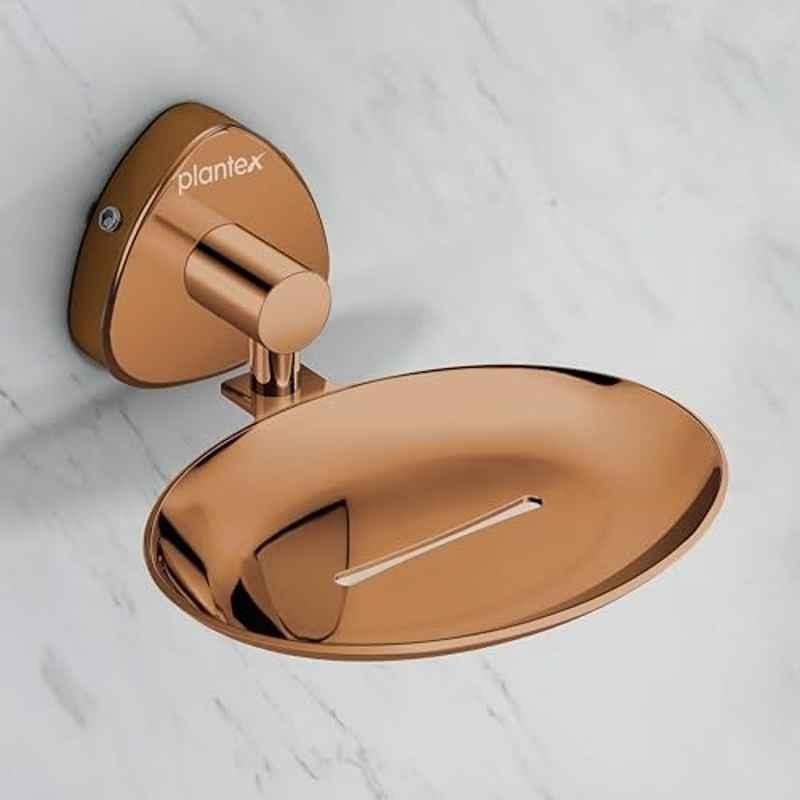 Plantex Stainless Steel Wall Mounted Soap Holder for Bathroom/Soap Holder for Kitchen/Soap Stand for Bathroom/Bathroom Accessories PVD Rose Gold Finish Angel