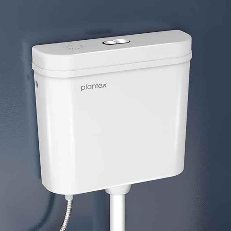 Plantex Flush Tank for Toilet with 10 Litre Water Capacity/Dual Flushing Cistern for Bathroom/Polypropylene Toilet Flush Tank Classic, White