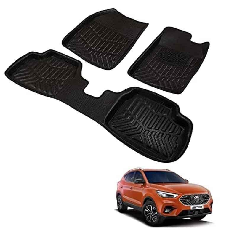 Kozdiko 3D Black Car Foot Mat Set for MG Astor, dshbdhb208