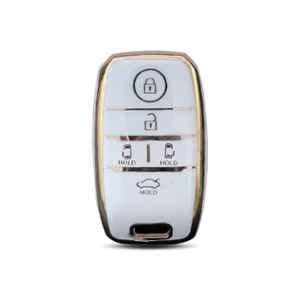 Flymaster Thermoplastic Polyurethane White TPU Car Key Cover, WHITE-TPURKE-50
