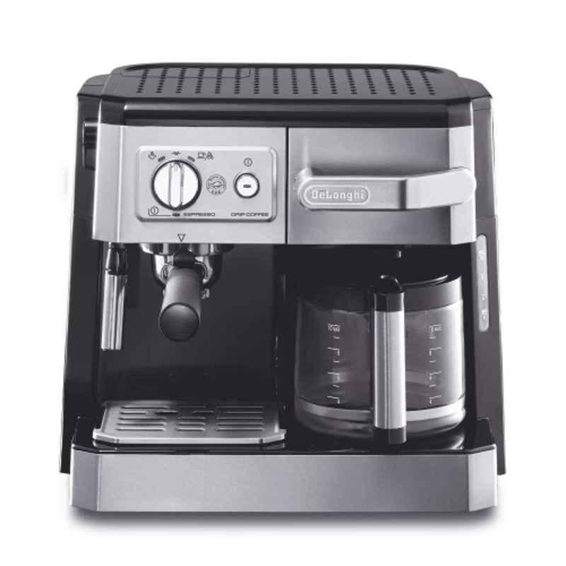 Delonghi 1750W Silver & Black Pump & Drip Coffee Maker, BCO420