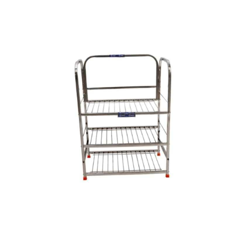 Charvi 24x18 inch Stainless Steel Square Pipe Shoe Rack