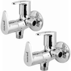 Gold Bell Brass Silver Wall Mounted Chrome Finish 2 in 1 Angle Valve (Pack of 2)