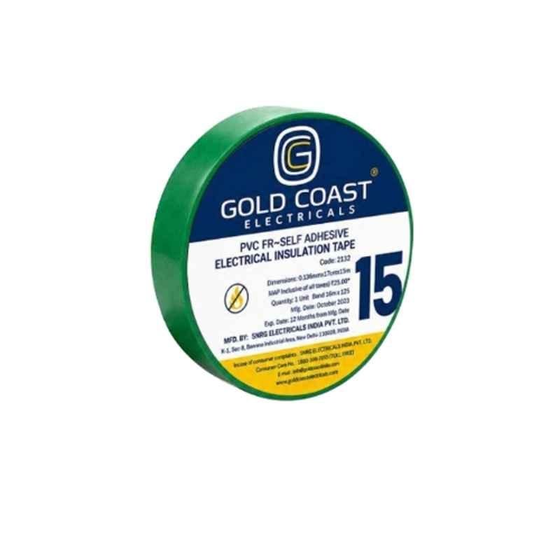 Gold Coast 15m Green PVC Electrical Tape, 2192-GR