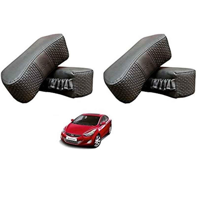 Kozdiko 4 Pcs CV Designer Grey Leatherite Neck Rest Car Cushion Pillow Set for Hyundai Elantra