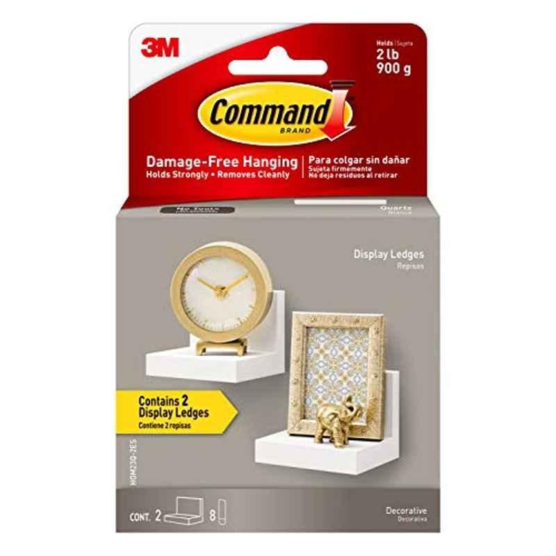 Command Plastic Quartz Display Ledges with Foam Strip, HOM23Q-2ES