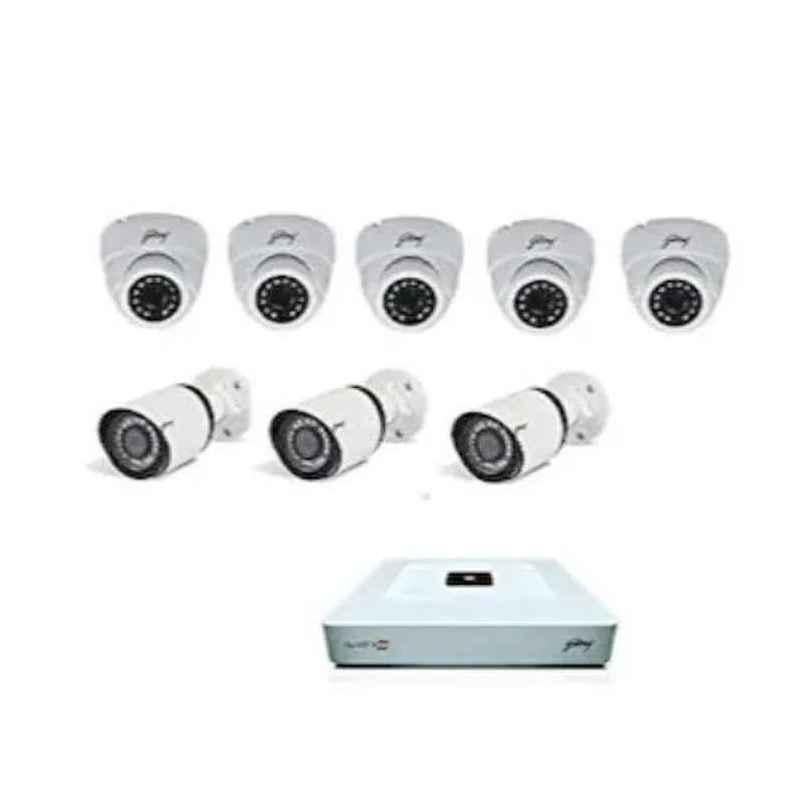 Godrej See Thru 1080p Full HD White CCTV Camera Kit without Hard Disk,  Godrej 2MP DOME 3BULLET