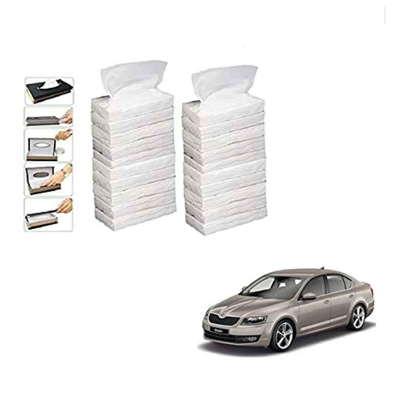 Kozdiko 100 Pulls Dispenser Box Refiller Tissue Paper with 200 Sheets for Skoda New Octavia 2013-Present (Pack of 20)
