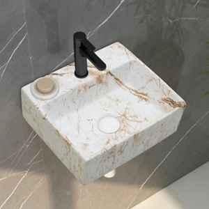 Plantex Wall Mount Washbasin for Bathroom/Designer Ceramic Basin/Rectangle Tabletop Wash Basin/Home/Office (13x11.5x4.5 Inch)