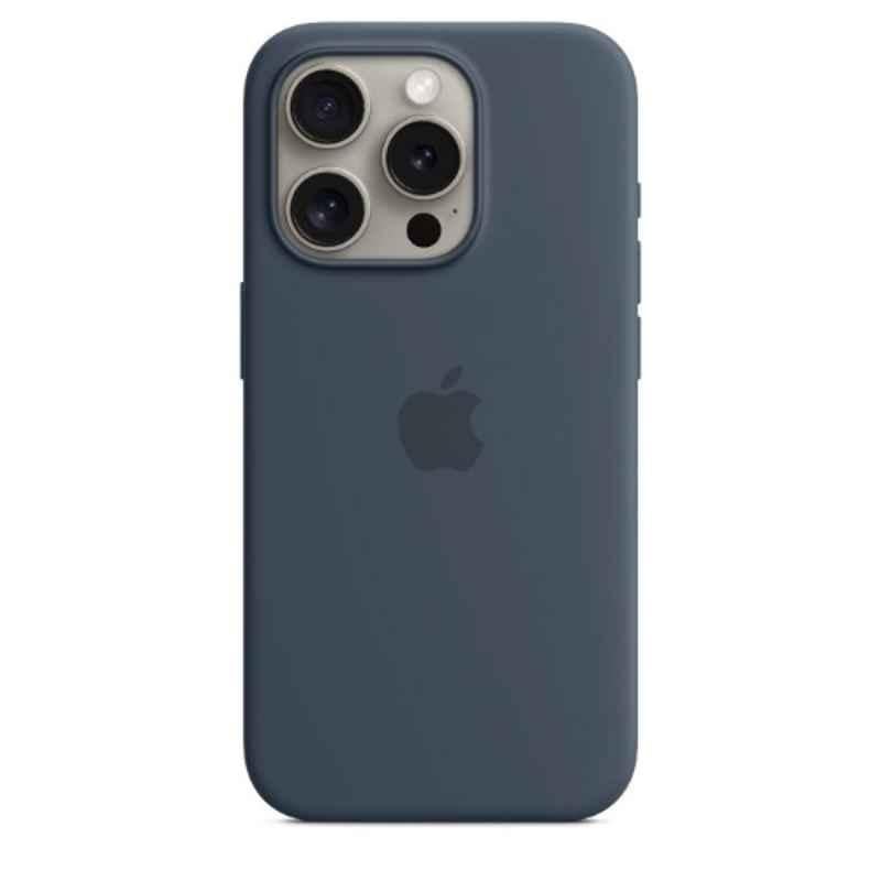 Apple iPhone 15 Pro Silicone Storm Blue Back Case with MagSafe, MT1D3ZM/A