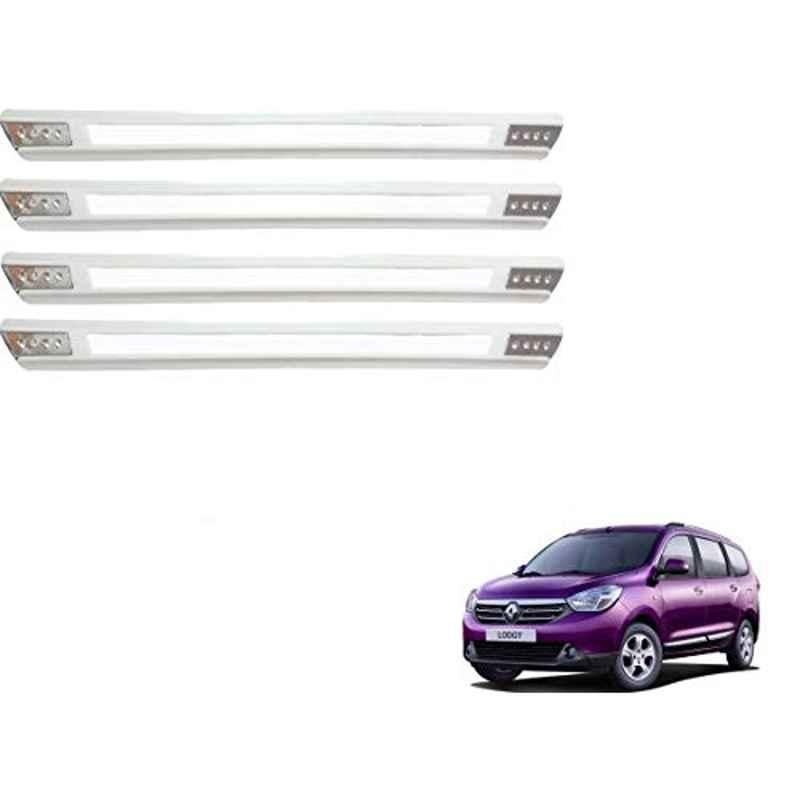 Kozdiko 4 Pcs Designer White Dotted Bumper Protector Set for Renault Lodgy