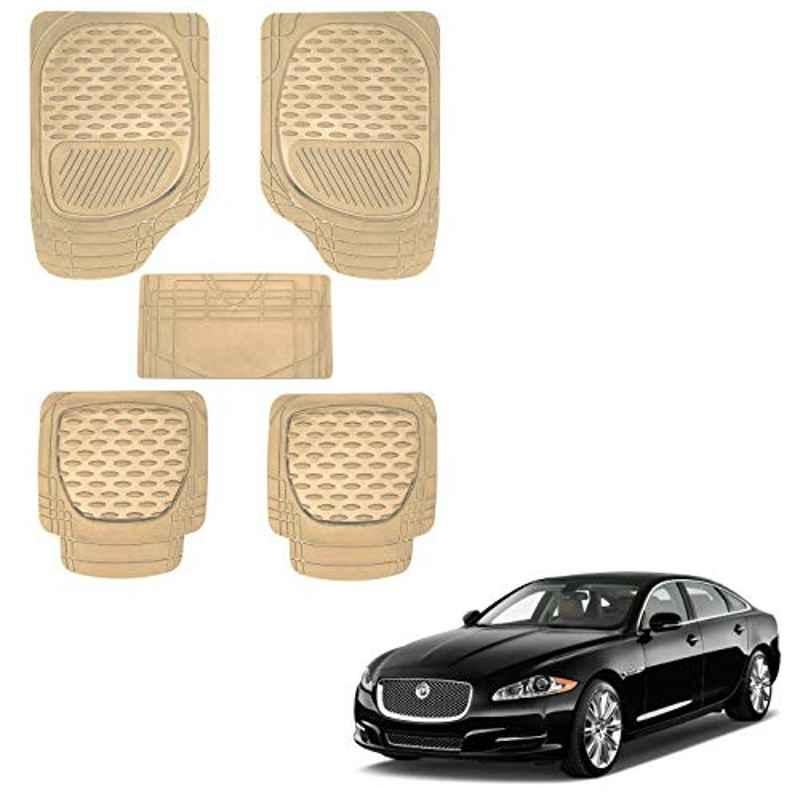 Kozdiko 6255 5 Pcs Rubber & PVC Beige Car Foot Mat Set for Kia Seltos