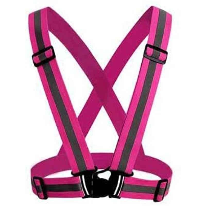 Aqson 2 Pcs Pink Adjustable Reflective Vest Belt with High Visibility Set