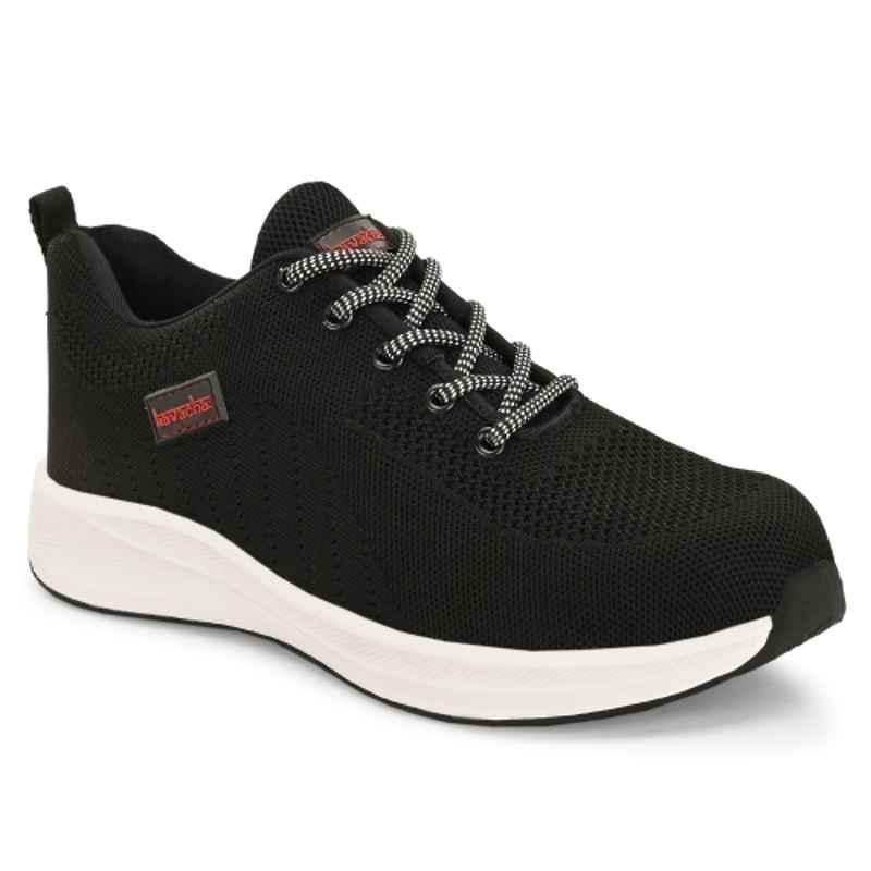 Kavacha S228 Knitted Fabric Black & White Steel Toe Safety Shoe, Size: 11