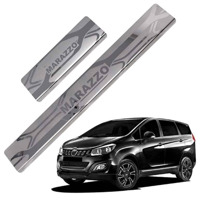 Galio GFS-116 4 Pcs Non-LED Stainless Steel Footstep Door Sill Plate Set for Mahindra Marazzo 2018
