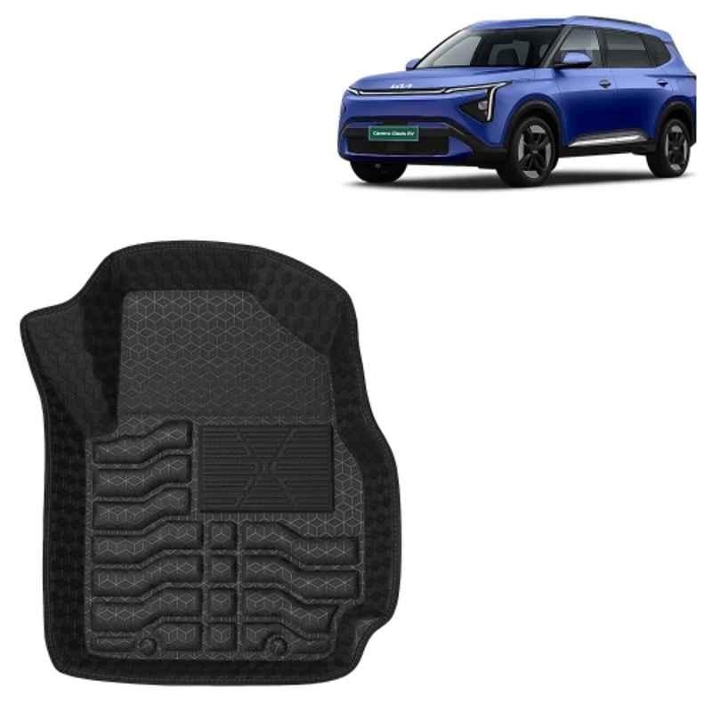 Kingsway 4 Pcs Premium 4.5D 100% Waterproof Tray Shape PVC Black Car Floor Mat Set for Kia Carens Clavis EV 6 Seater 2025 Onwards All Model
