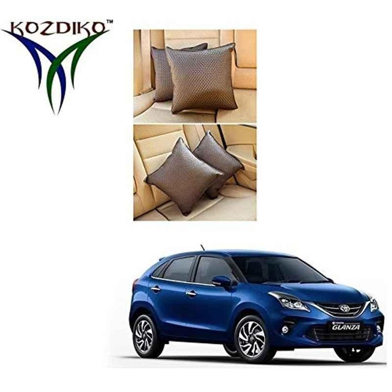 Kozdiko 2 Pcs Maroon Cola Car Seat Cushion Pillow Set for Toyota Glanza