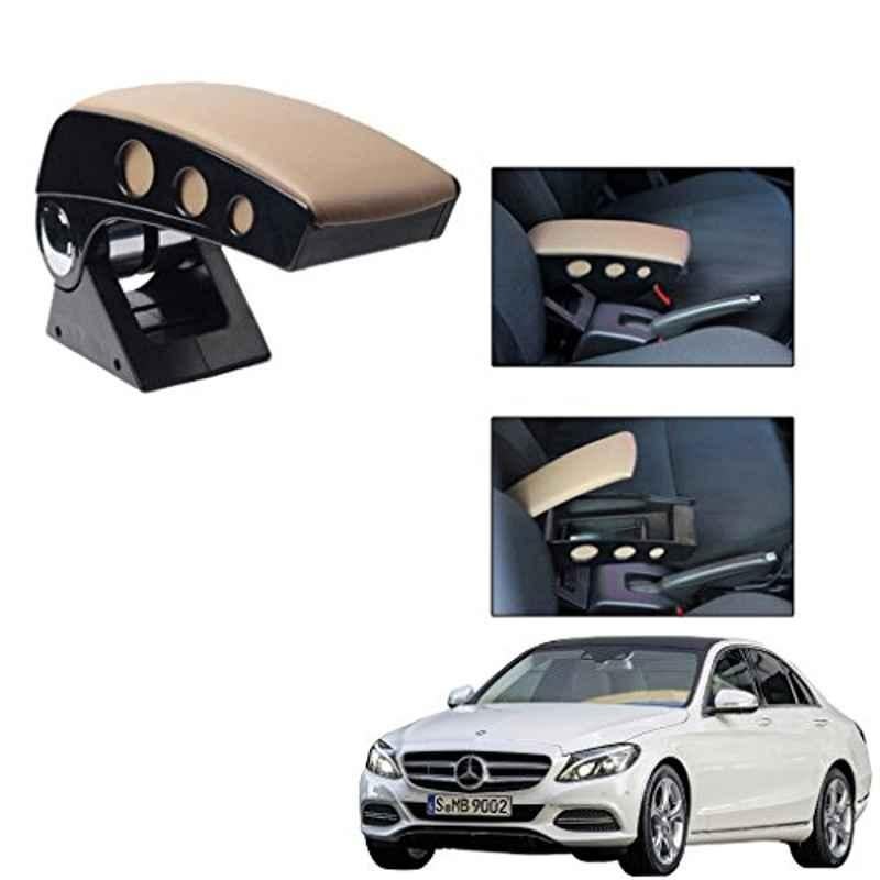 Kozdiko Beige Chrome Finish Car Armrest for Mercedes Benz C-Class
