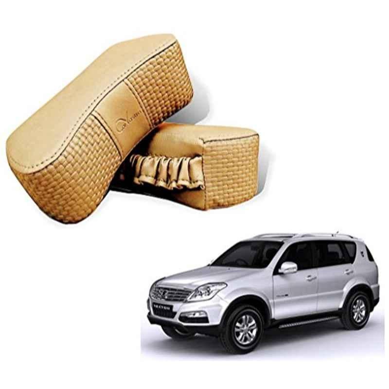 Kozdiko 2 Pcs Memory Foam Beige Neck Rest Cushion Pillow Set for Mahindra Rexton, Koz-5102