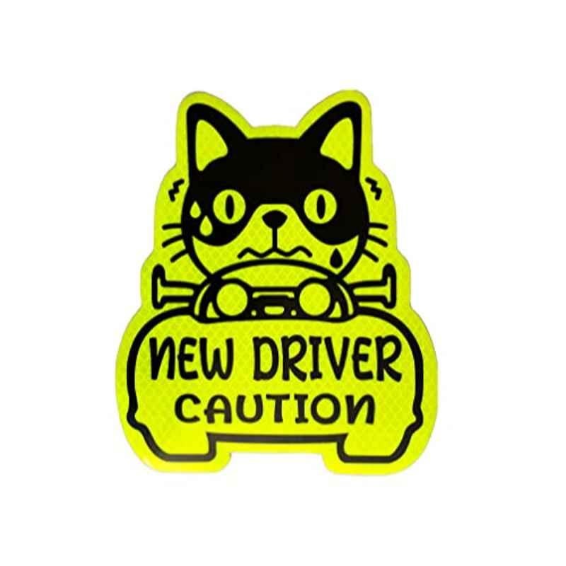 Rubik 6.7x6.7 inch Magnetic New Driver Car Sticker Funny Caution Sign