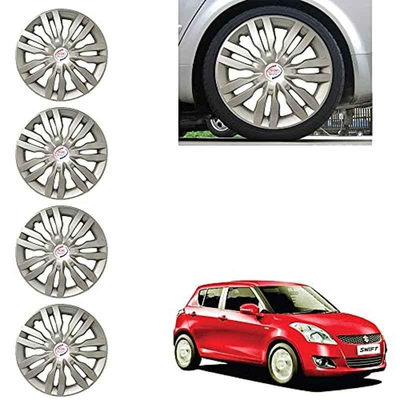 Auto Pearl 4 Pcs 14 inch ABS Silver Wheel Cover Set for Maruti Suzuki Swift Type-3