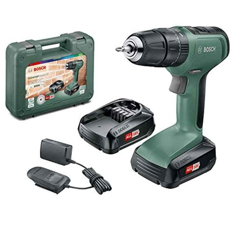 Bosch 18V Universal Impact Cordless Combi Drill with Two Lithium-Ion Batteries, 06039C8171