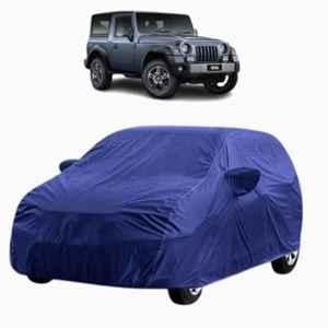 Aarex Auto Polyester Blue Car Body Cover with Mirror Pocket, Triple Stitched, Dustproof & Heat Resistant for Mahindra Thar All Models & Years (2012-2026)