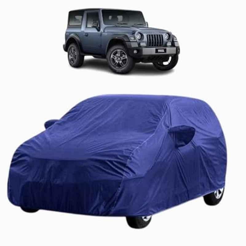 Aarex Auto Polyester Blue Car Body Cover with Mirror Pocket, Triple Stitched, Dustproof & Heat Resistant for Mahindra Thar All Models & Years (2012-2026)