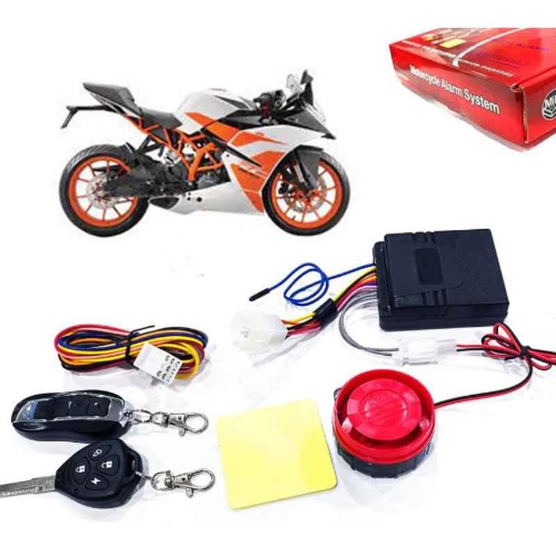 Auto Pearl 12V Black Two-Way Anti Theft Motorcycle Alarm Kit with 2 Pcs Remote for RC 200