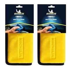 Michelin 40x40cm 500GSM Yellow & Grey Microfiber Cleaning Cloth, 5355 (Pack of 2)