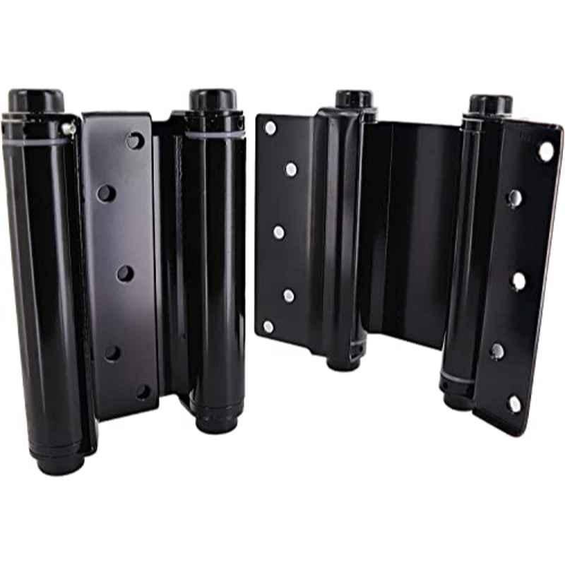 Robustline 3 inch Stainless Steel Black Double Action Spring Hinges (Pack of 2)