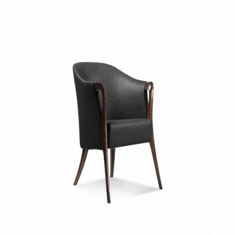 Shearling Maria Vinyl Leatherette Grey Gunmetal Designer Upholstered Arm Chair