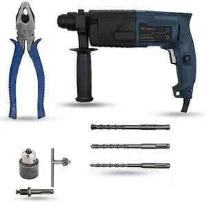 Walkers 750W Forward & Reverse Rotation Hammer Impact Drill Machine with 3 Bits, Drill Chuck, SDS Adapter & 8 inch Plier, WKCB338