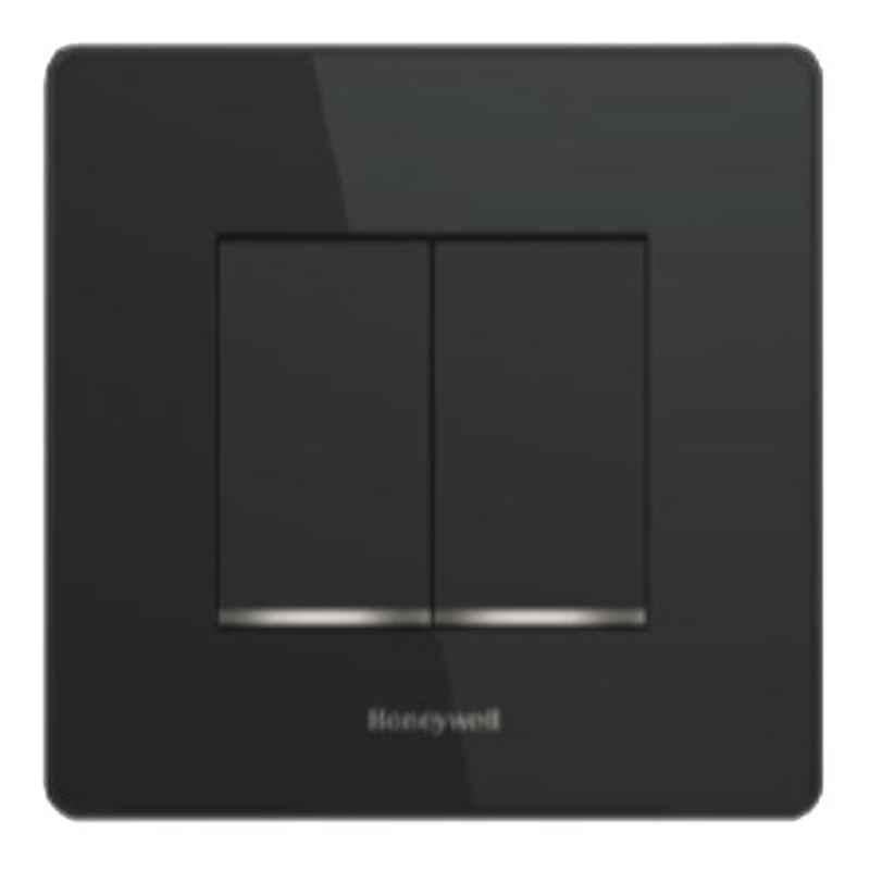 Honeywell 16A 2 Module Synthetic Black Socket, OW424BLK (Pack of 15)