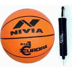 Nivia Europa Basketball with Pump for Kids (Pack of 2), Size: 3
