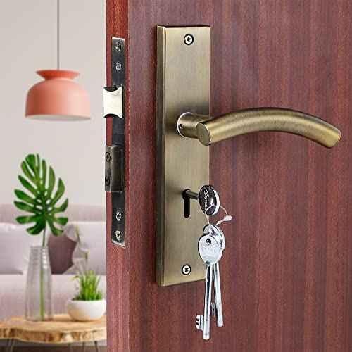 Buy 7 inch Matt Antique Brass Mortise Door Lock with All Screw, Cram, 2  Keys & 6 Lever Double Stage Lock Set Online At Price ₹765