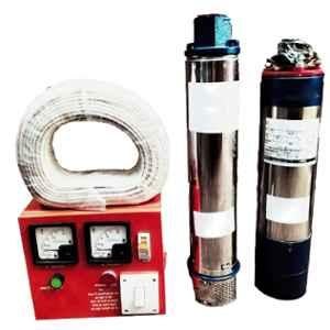 V-4 1.5HP 1.1kW 12 Stage Copper Single Phase Oil Filled Submersible Pumps with Control Pannel & 50m Cable