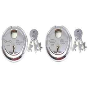 Ojass 75mm 7 Levers Stainless Steel Round Heavy Duty Pad Lock with 3 Keys, RPL752 (Pack of 2)