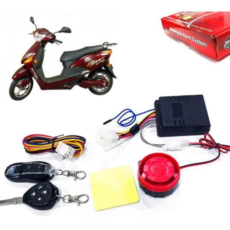 Auto Pearl 12V Black Two-Way Anti Theft Motorcycle Alarm Kit with 2 Pcs Remote for Electric Cruz