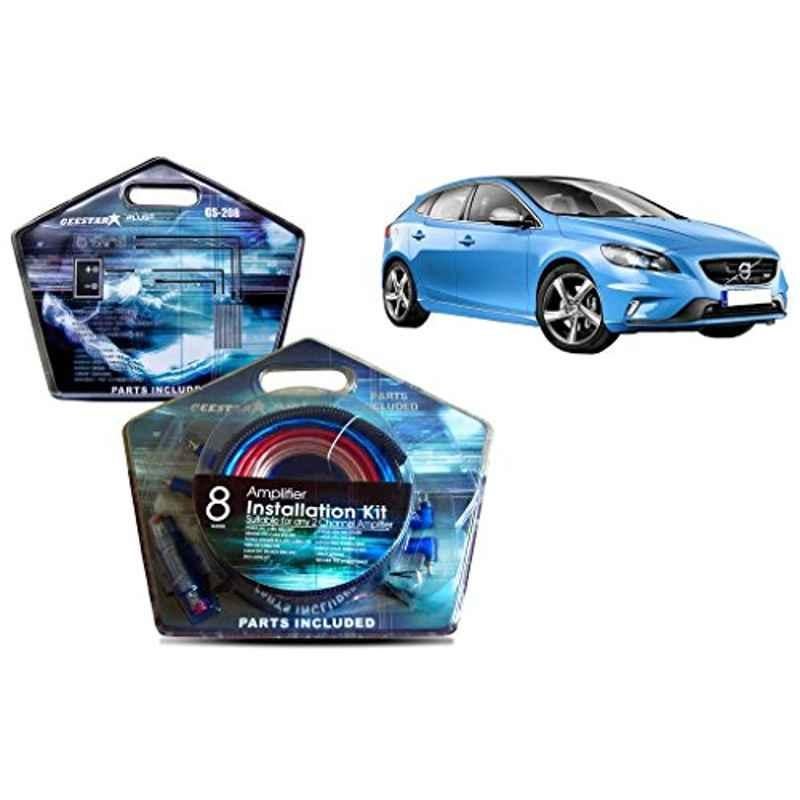 Auto Pearl Geestar Plus 8 Guage 2 Channel Amplifier Full Installation Kit for Volvo V40, GS-208