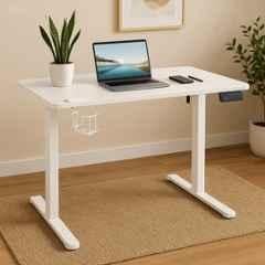 Cellbell Ergolift White Height Adjustable Table for Office Work, CBHKFOC1369-SF_P
