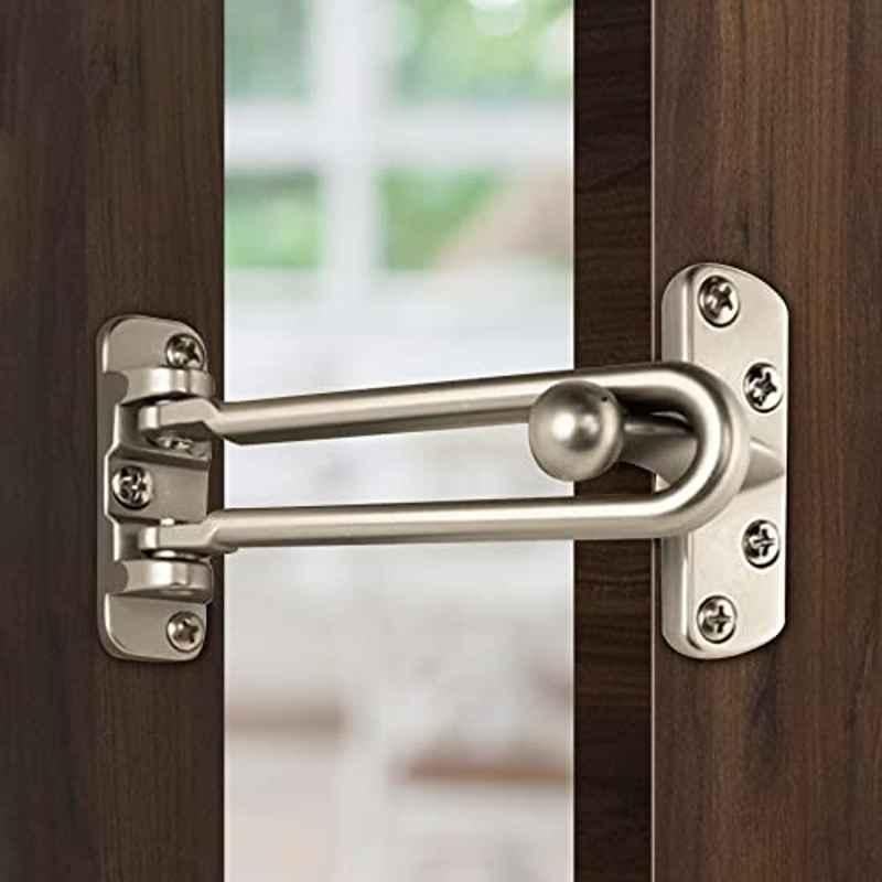 Plantex Heavy Duty Swing Bar Lock/Door Safety Guard with High Security Auxiliary Lock for Home/Office/Hotel Matt Finish
