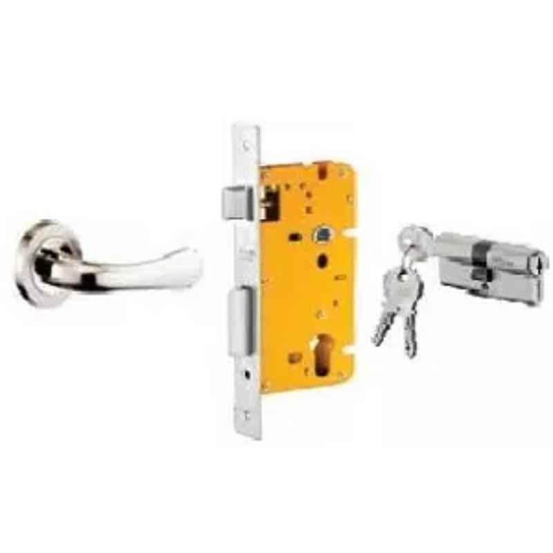 Dorset ML Series Lily 70mm Stainless Steel Door Handle Lock Set with Both Side Key Cylinder, ML LY OR (Pack of 4)
