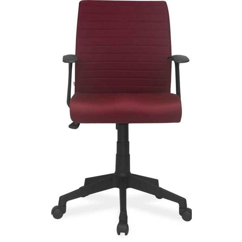 Chair Garage PU Leatherette Maroon Adjustable Height Office Chair with Back Support, CG125 (Pack of 2)
