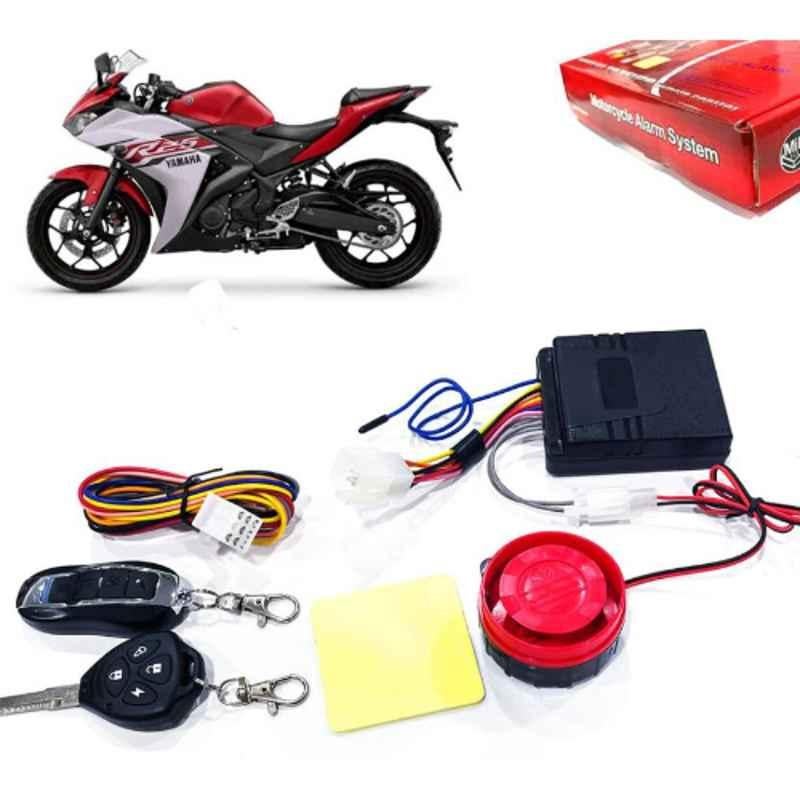 Auto Pearl 12V Black Two-Way Anti Theft Motorcycle Alarm Kit with 2 Pcs Remote for YZF R3 BS6