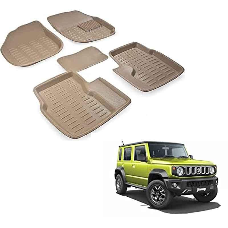 Kozdiko 3D Beige Car Foot Mat Set for Maruti Suzuki Jimny, xvfcgfcg86