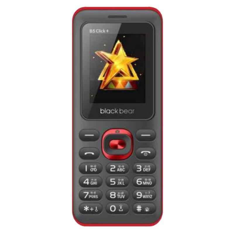 Blackbear B5 Click+ Black & Red 1.8 inch Display, 2.4MP Camera & Dual Sim Slim Mobile Phone