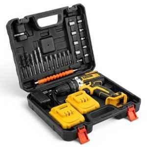 UrbanVolt TitanX 21V 3Ah 10mm Plastic Yellow Cordless Drill Machine with Dual Speed, LED Light & Reverse Function