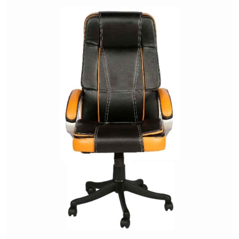 Woodbonds Mali Leatherette Tan & Black High Back Executive Office Chair with Tilt Locking, COMFR-400007-TBK