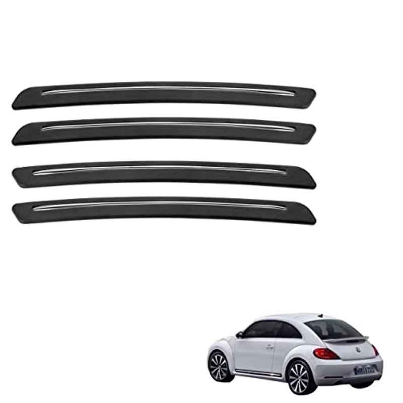 Kozdiko 4 Pcs Rubber Black Car Bumper Protector Set with Chrome Strip for Volkswagen Beetle